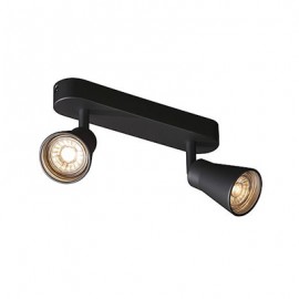 Applique/plafonnier AVO double - QPAR51 - GU10 - 2x50W - Noir