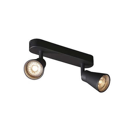 Applique/plafonnier AVO double - QPAR51 - GU10 - 2x50W - Noir
