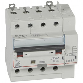Disjoncteur différentiel monobloc DXᶾ 6000 - 4P - Vis/Auto - 20A - AC - 10kA - 30mA