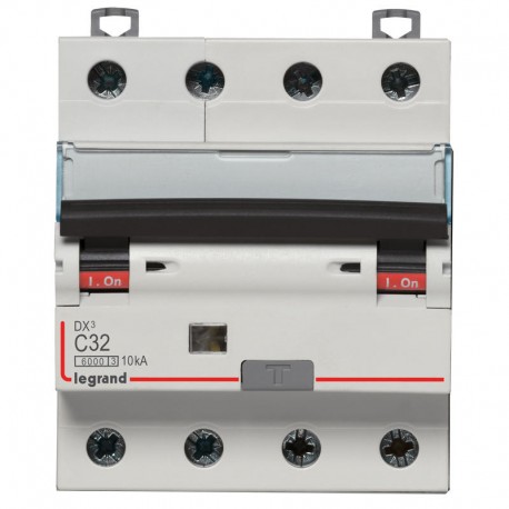 Disjoncteur différentiel monobloc DXᶾ 6000 - 4P - Vis/Auto - 32A - AC - 10kA - 300mA