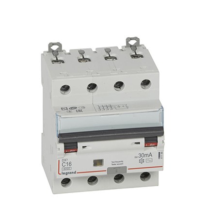 Disjoncteur différentiel monobloc DXᶾ 6000 - 4P - Vis/Vis - 16A - AC - 10kA - 30mA