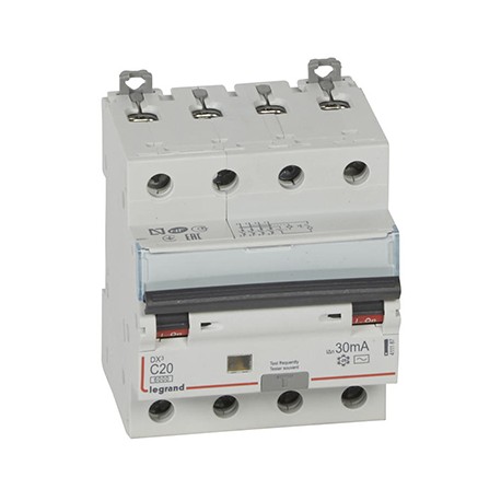 Disjoncteur différentiel monobloc DXᶾ 6000 - 4P - Vis/Vis - 20A - AC - 10kA - 30mA