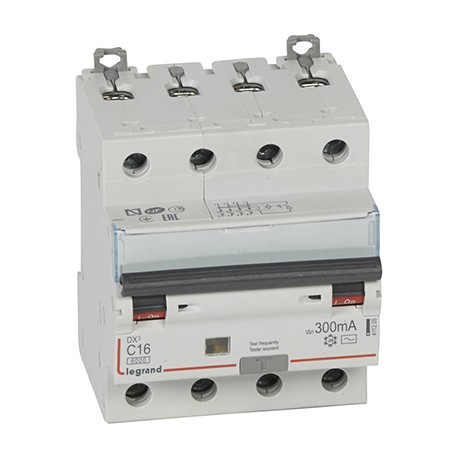 Disjoncteur différentiel monobloc DXᶾ 6000 - 4P - Vis/Vis - 16A - AC - 10kA - 300mA