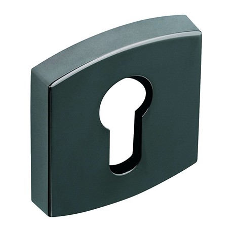 Paire de rosace Artiz - ø56mm - Trou de clé en l - Zamak - Diamant noir