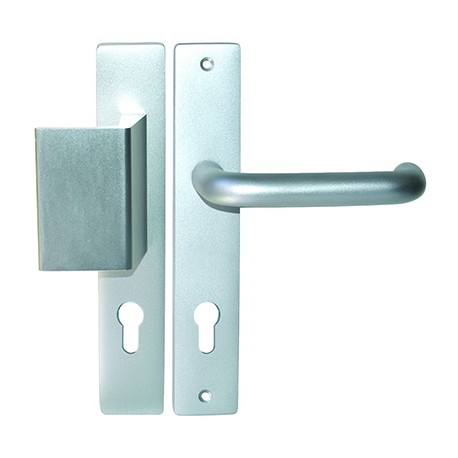 Ensemble de poignées Ulysse - Poignée fixe et béquille - Aluminium anodisé argent