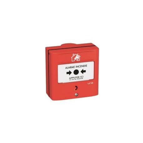 Déclencheur manuel à membrane réarmable - IP30 - Rouge - 1 contact