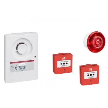 Kit alarme incendie - Type 4 - sur Secteur - Avec flash
