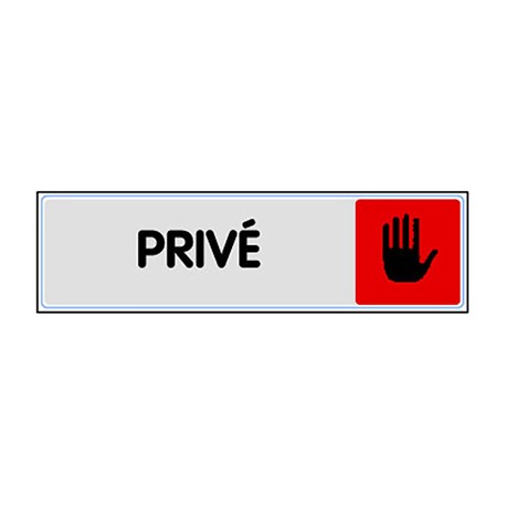 Plaque Pictofix ”Privé” - Adhésive - PVC - Argent