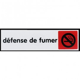 Plaque Pictofix ”Défense de fumer” - Adhésive - PVC - Argent