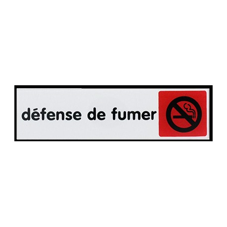 Plaque Pictofix ”Défense de fumer” - Adhésive - PVC - Argent