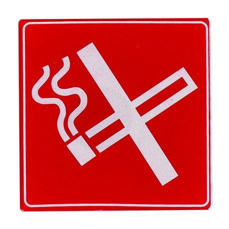 Plaque Pictofix symbole cigarette barrée - Adhésive - PVC - Argent