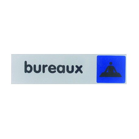 Plaque Pictofix ”Bureaux” - Adhésive - PVC - Argent