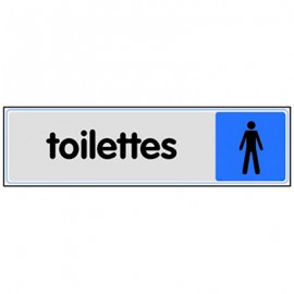 Plaque Pictofix ”Toilettes (homme)” - Adhésive - PVC - Argent
