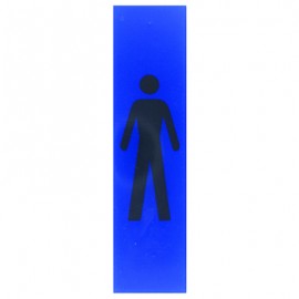 Plaque Pictofix symbole homme - Adhésive - PVC - Argent