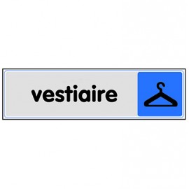Plaque Pictofix ”Vestiaire” - Adhésive - PVC - Argent