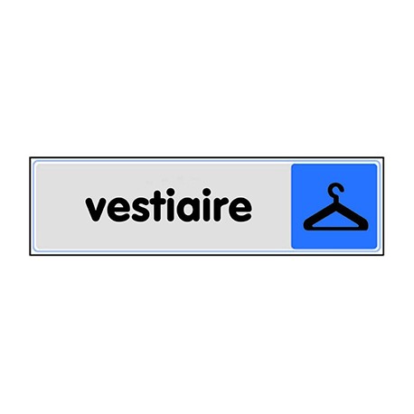 Plaque Pictofix ”Vestiaire” - Adhésive - PVC - Argent