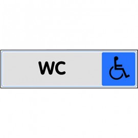 Plaque Pictofix ”WC (handicapé)” - Adhésive - PVC - Argent