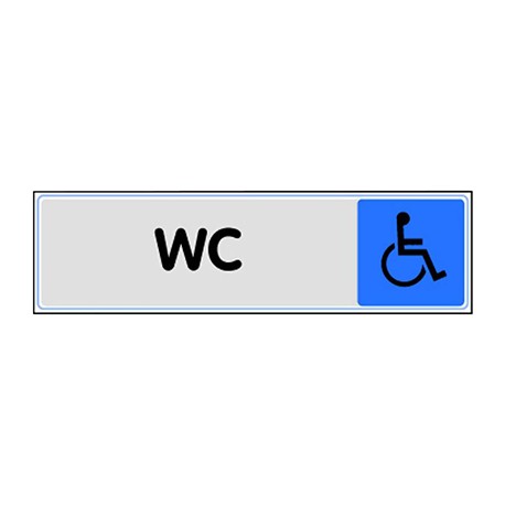 Plaque Pictofix ”WC (handicapé)” - Adhésive - PVC - Argent