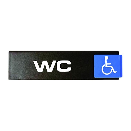 Plaque Plexi Access ”WC (handicapé)” - Noir