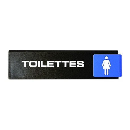 Plaque Plexi Access ”Toilettes (femme)” - Noir