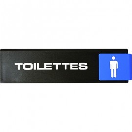 Plaque Plexi Access ”Toilettes (homme)” - Noir