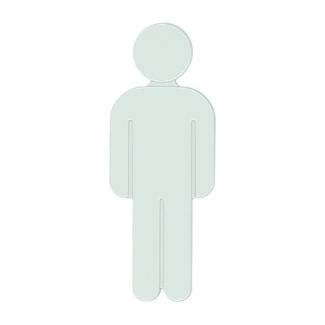 Idéogramme Homme - Nylon - Auto-adhésif - Blanc