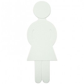 Idéogramme Femme - Nylon - Auto-adhésif - Blanc