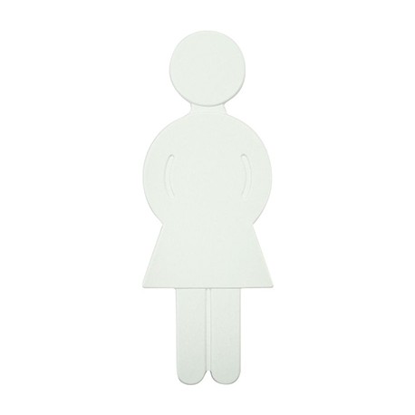 Idéogramme Femme - Nylon - Auto-adhésif - Blanc
