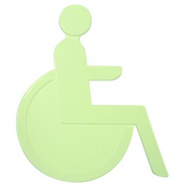 Idéogramme Handicapé - Nylon - Auto-adhésif - Blanc
