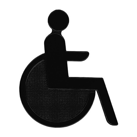 Idéogramme Handicapé - Nylon - Auto-adhésif - Noir