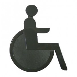 Idéogramme Handicapé - Nylon - Auto-adhésif - Gris foncé