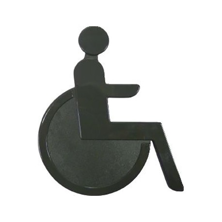 Idéogramme Handicapé - Nylon - Auto-adhésif - Gris foncé