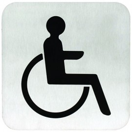 Idéogramme Handicapé - Inox - Pastilles autocollantes - Noir