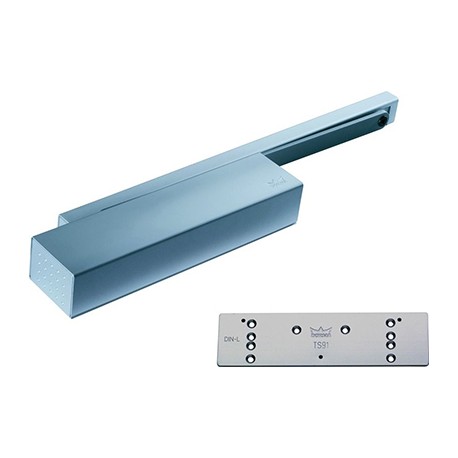 Pack ferme-porte TS91 - Force 4 - Bras à glissière - Argent