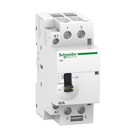 Contacteur à commande manuelle 40A - 2NO - 220...240VCA - 50Hz - Acti9 - iCT