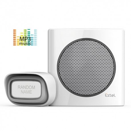 Carillon sans fil diBi MP3 - Avec prise 230V - À piles - Portée 200m - Blanc