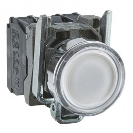 Bouton-poussoir lumineux Harmony - 1F + 1O - 24V - Blanc