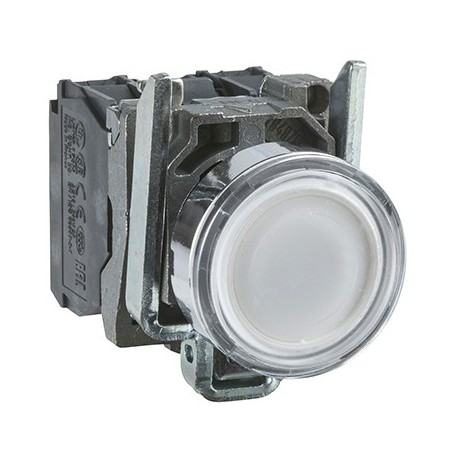 Bouton-poussoir lumineux Harmony - 1F + 1O - 24V - Blanc