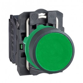 Bouton-poussoir Harmony - 1F - A impulsion - Affleurant - Vert