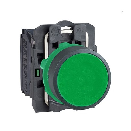 Bouton-poussoir Harmony - 1F - A impulsion - Affleurant - Vert
