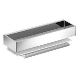 Panier de douche avec raclette intégrée - Aluminium - Argent anodisé et chrome