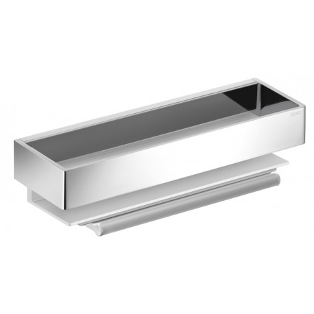 Panier de douche avec raclette intégrée - Aluminium - Argent anodisé et chrome