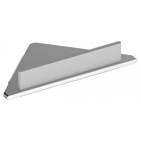 Tablette d'angle avec raclette intégrée - Aluminium - Argent anodisé et Blanc
