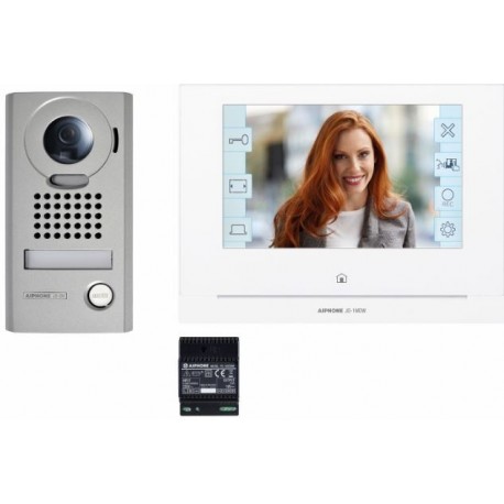 Kit portier vidéo JOS1VW - Moniteur écran 7” - Wi-Fi intégré - Blanc/ Argent