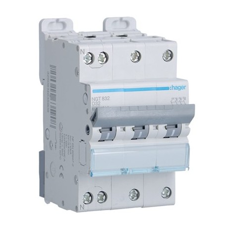 Disjoncteur NGT832 - 4P - 3P+N - 32A - 10kA - 400/415V - 50/60 Hz