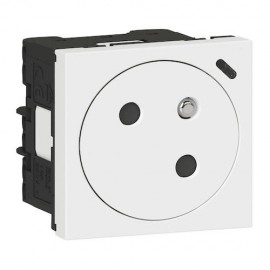 Prise 2P+T Surface Mosaic - 45° - Avec voyant Link - Blanc