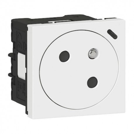 Prise 2P+T Surface Mosaic - 45° - Avec voyant Link - Blanc