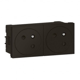 Double prise 2P+T Surface Mosaic Link - 45° - 16A - Noir mat