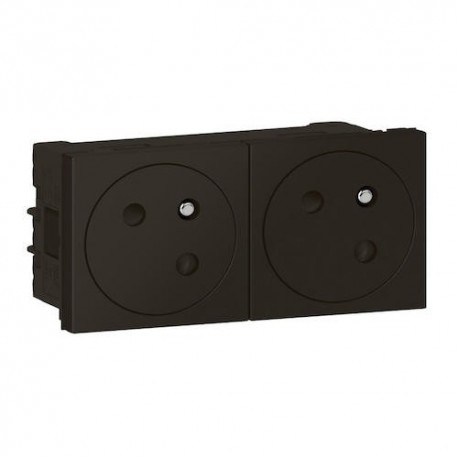 Double prise 2P+T Surface Mosaic Link - 45° - 16A - Noir mat