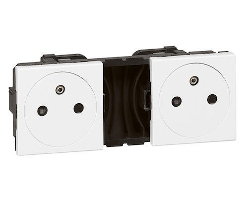 Prise Double Legrand Chambord Bakélite Blanc - VV+1 VV Et Prise 2 Pôles, Occasion